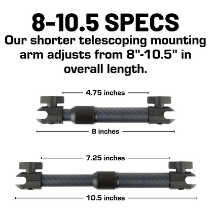 BulletPoint Telescoping Carbon Fiber + Kevlar Mounting Arms with 20mm Connector Ends