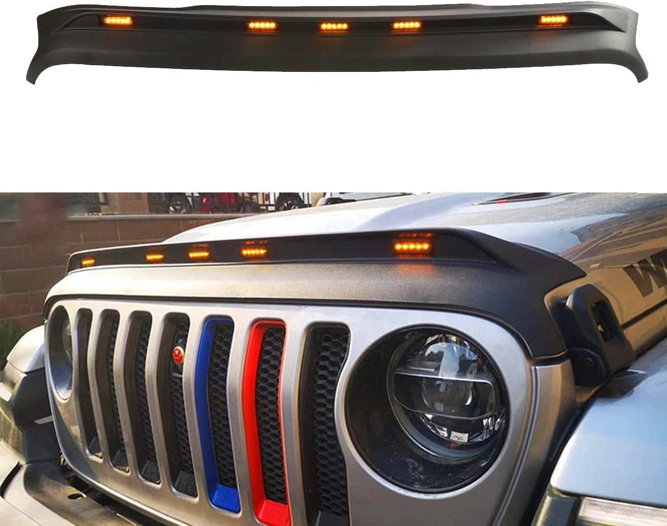Front Hood cover with led light for Jeep wrangler JL