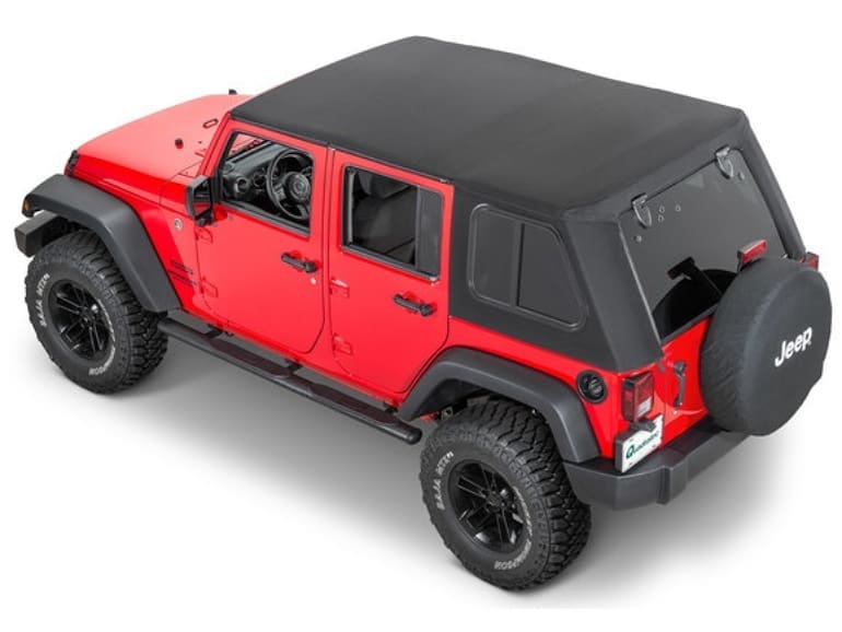 TREKTOP PRO HYBRID SLANTBACK SOFT TOP IN BLACK TWILL FOR JEEP WRANGLER JK - am-wrangler