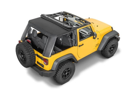 TREKTOP PRO HYBRID SLANTBACK SOFT TOP IN BLACK TWILL FOR JEEP WRANGLER JK - am-wrangler