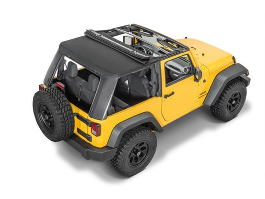 TREKTOP PRO HYBRID SLANTBACK SOFT TOP IN BLACK TWILL FOR JEEP WRANGLER JK - am-wrangler
