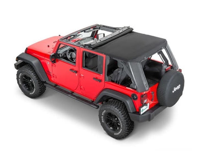 TREKTOP PRO HYBRID SLANTBACK SOFT TOP IN BLACK TWILL FOR JEEP WRANGLER JK - am-wrangler