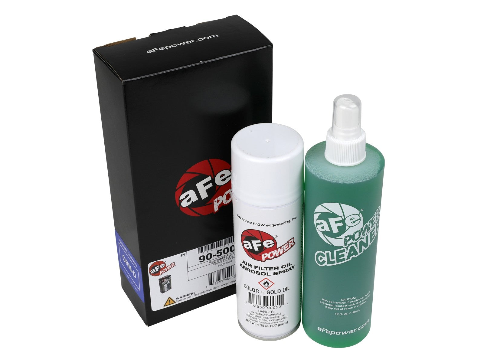 aFe Air Filter Restore Kit: 6.25 oz Gold Oil & 12 oz Power Cleaner