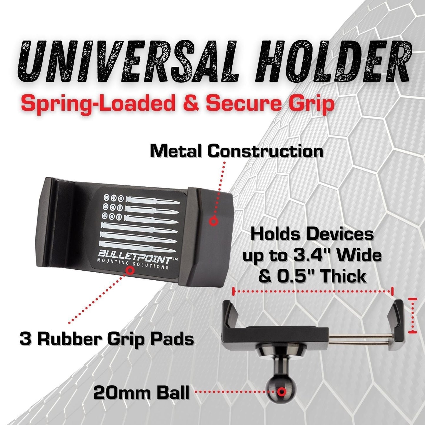 BulletPoint  Jeep Wrangler JK Platform Dash Mount Phone +Go Pro Holder