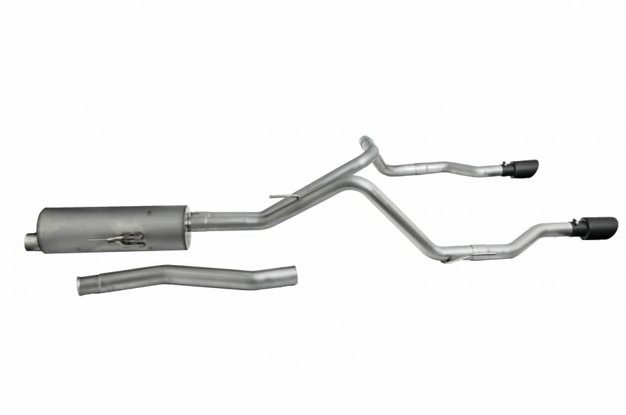 GIBSON BLACK ELITE CAT-BACK DUAL SPLIT EXHAUST STAINLESS for Jeep Wrangler JT (GLADIATOR)