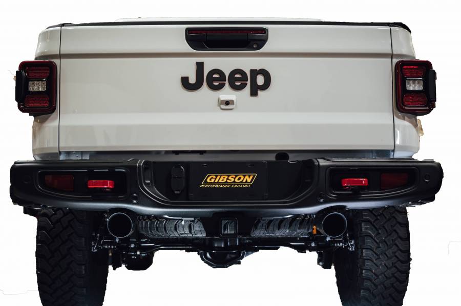 GIBSON BLACK ELITE CAT-BACK DUAL SPLIT EXHAUST STAINLESS for Jeep Wrangler JT (GLADIATOR)