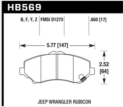 Hawk Performance LTS Front Brake Pads For Jeep Wrangler JK