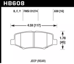 Hawk Performance Rear LTS Brake Pads For Jeep Wrangler JK