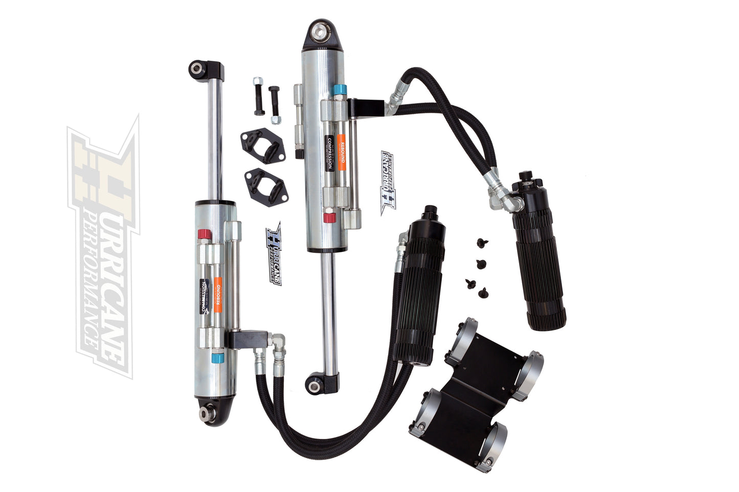 Hurricane Racing Shocks 3.0", Triple Bypass Adjustable for Jeep Wrangler JK