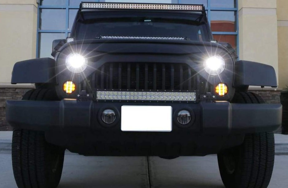 Front Grille Indicator LED lights with DRL light for Jeep Wrangler JK - am-wrangler