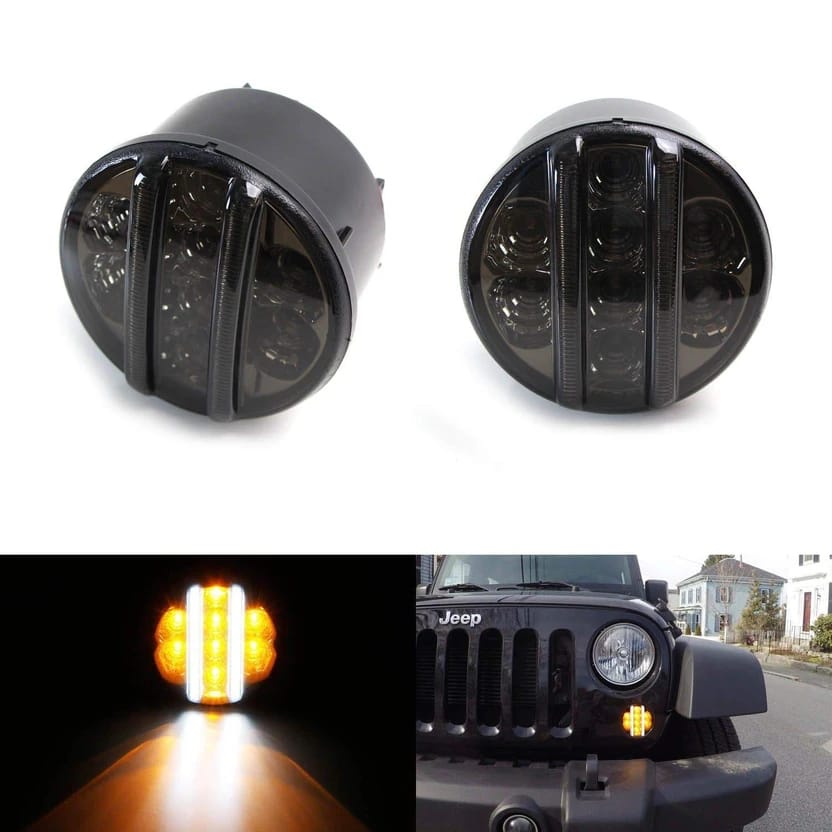 Front Grille Indicator LED lights with DRL light for Jeep Wrangler JK - am-wrangler