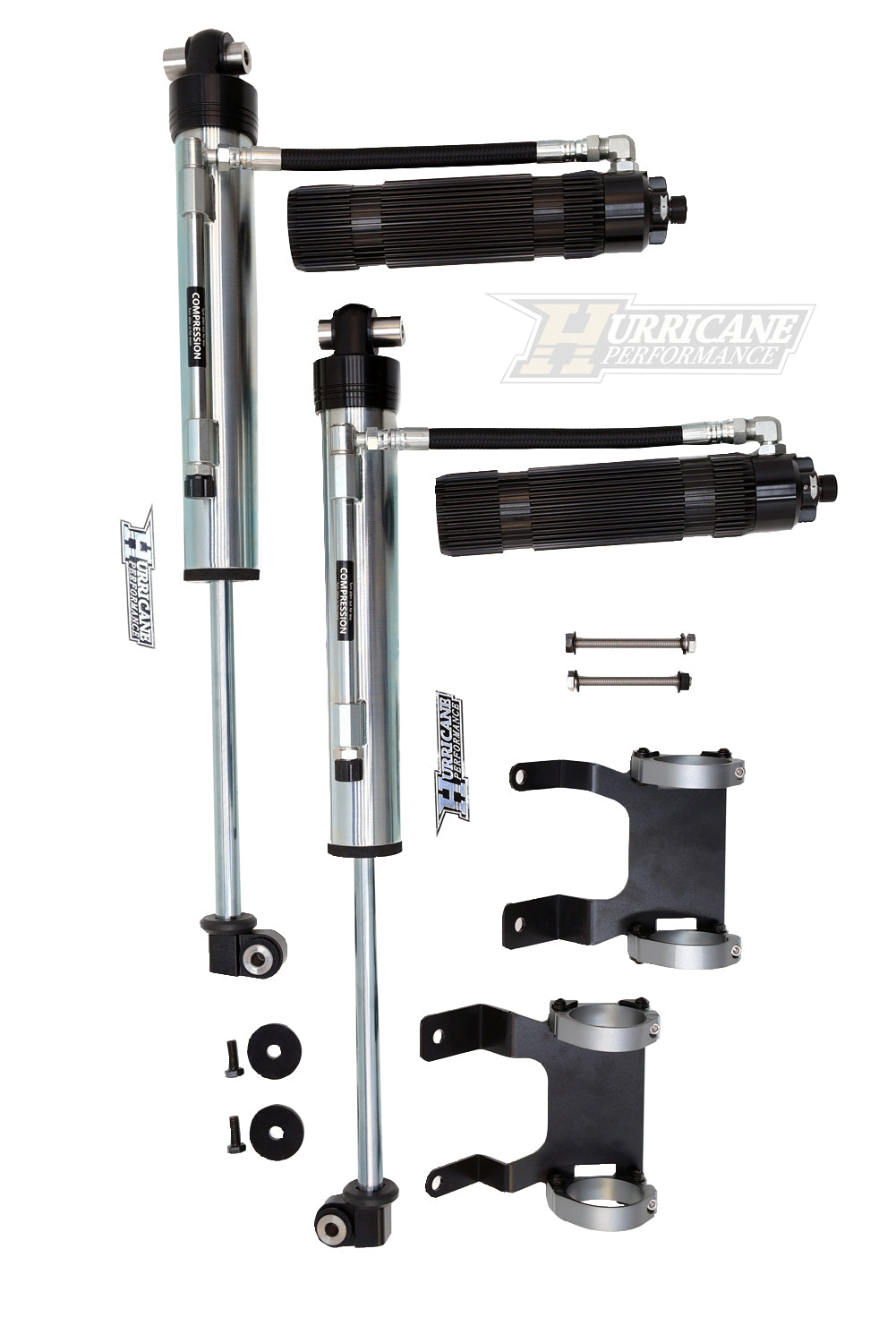 Hurricane Performance Extreme Seires  2.5", Single Tube Bypass Shocks  with Remote Resevoir for Jeep Wrangler JL,JT & 392