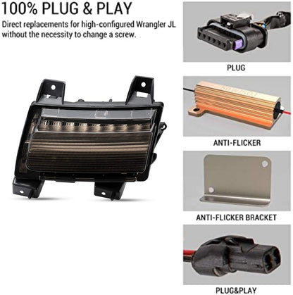 AMR LED Fender Lights Compatible with Jeep Wrangler JL Sport USA