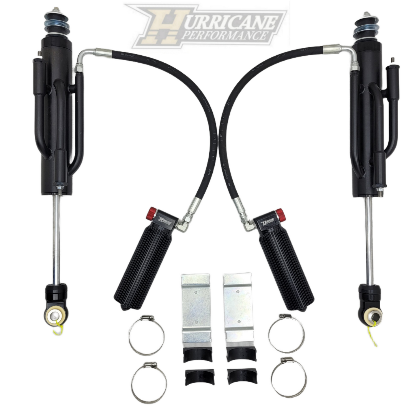 HURRICANE PERFORMANCE ADVENTURE SERIES 2.5 SINGLE COMPRESSION ADJUST COIL-OVER SHOCKS & REAR EXTERNAL BYPASS SHOCKS WITH REMOTE RESERVOIR FOR FJ CRUISER PRADO, 4RUNNER AND FORTUNER