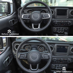 Carbon Fiber Steering Wheel Cover Trim for Jeep Wrangler JL