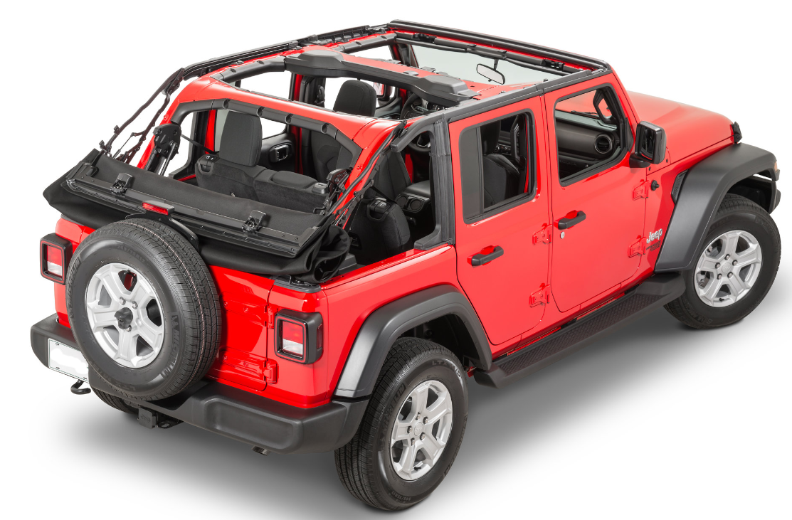 Mopar Twill Soft Top Kit (Black with Clear Windows) for Jeep Wrangler JL 4 door