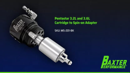 Baxter Performance Pentastar Cartridge to Spin-On Oil filter adapter MS-201-BK Fits 2014 + 3.2 and 3.6-liter Pentastar engines