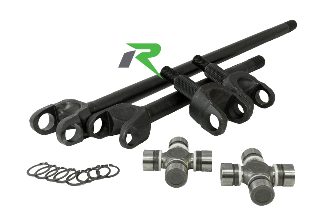 Revolution Gear and Axle Discovery Series D44, 4340 Chromoly Front Axle Kit for 07-18 Jeep Wrangler JK Rubicon, 30 spline kit ONLY works with factory locker