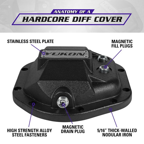Yukon Hardcore Rear Differential Cover for Jeep Wrangler JK