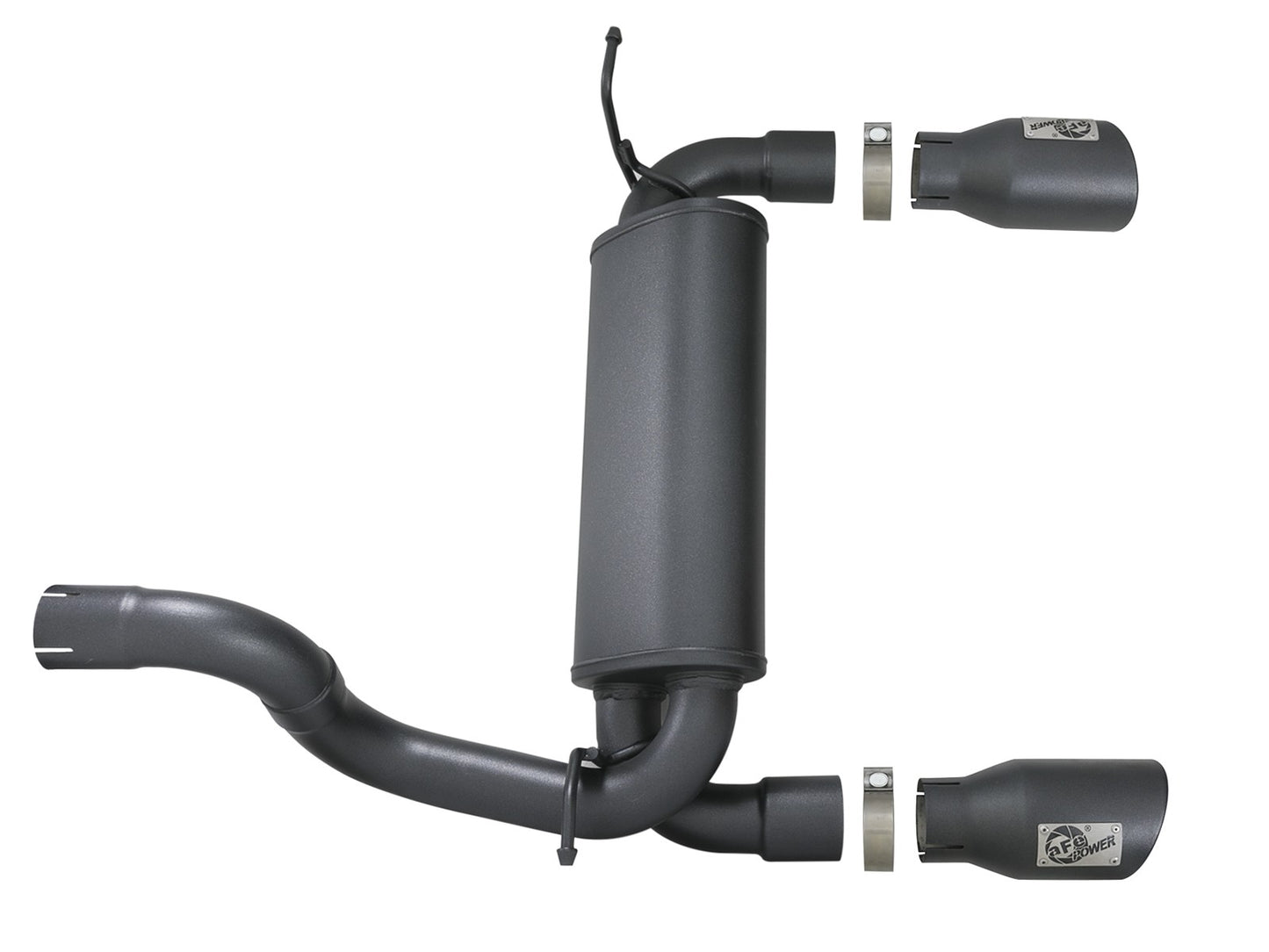 Rebel Series 2-1/2" 409 Stainless Steel Axle-Back Exhaust System (49-48067-B)  for Jeep Wrangler JL - am-wrangler