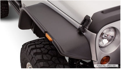 Bushwacker  Black Jeep Flat Style Fender Flare Set for Jeep Wrangler JK - am-wrangler