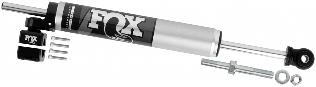Fox 2.0 TS Steering Stabilizer, Stock & 1 3/8in Tie Rod Clamp ( 985-02-121 ) for Jeep Wrangler JK