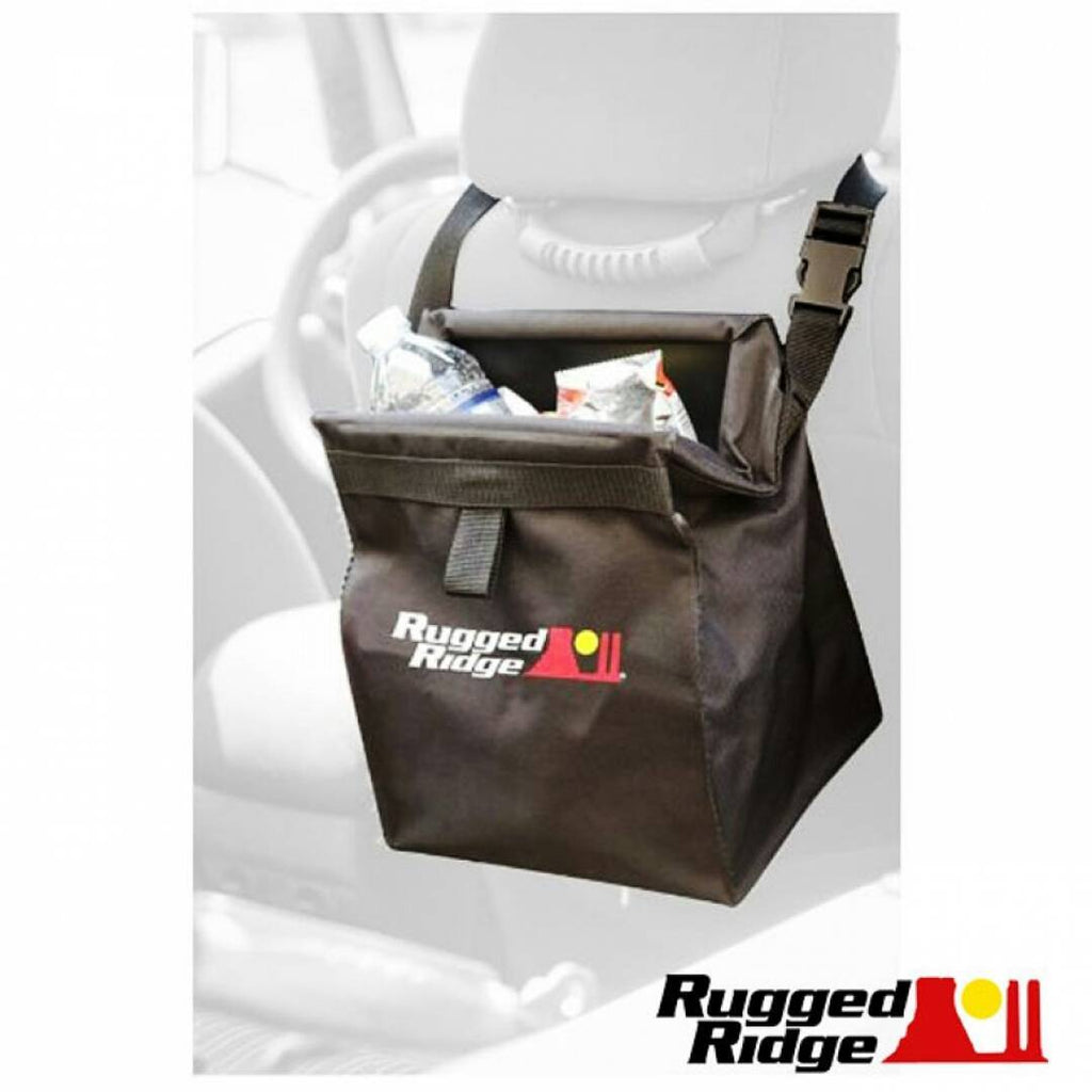 Rugged Ridge seat back removable trash bin for Jeep Wrangler - am-wrangler